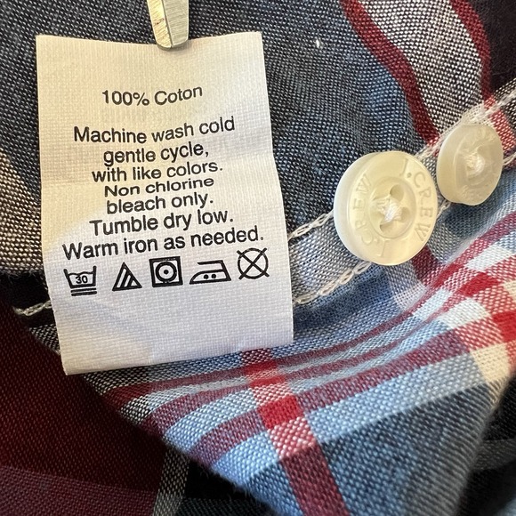 J Crew Long Sleeve Button Down Summer Plaid Shirt Men's‎ Size Medium 100% Cotton - Picture 5 of 5